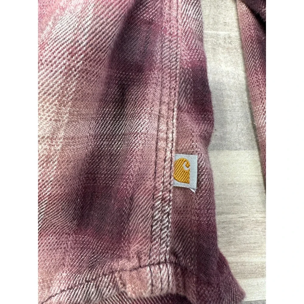 Carhartt Women's Pink Rugged Flex Hamilton Flannel Long Sleeve Shirt M (8/10)‎ - Picture 3 of 9